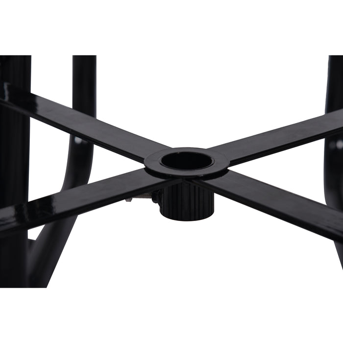 GFD Home - Square Outdoor Steel Picnic Table 46" blue ,with umbrella pole - GreatFurnitureDeal