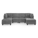 GFD Home - U shape Modular Sectional Sofa，DIY Combination，includes Two Single Chair ，Two Corner and Two Ottoman，Grey Chenille - GreatFurnitureDeal