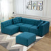 GFD Home - Sectional Sofa with Removable Ottoman Green - GreatFurnitureDeal