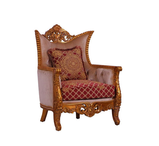 European Furniture - Modigliani Luxury Chair in Red and Gold - 31058-C - GreatFurnitureDeal