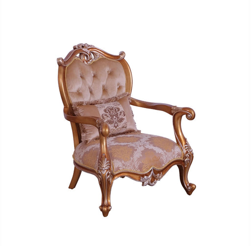 European Furniture - Augustus Luxury Chair in Light Gold & Antique Silver - 37057-C - GreatFurnitureDeal