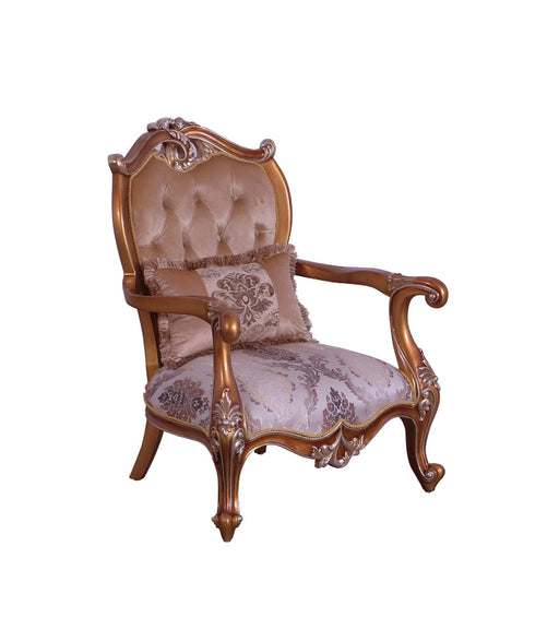 European Furniture - Augustus II Luxury Chair in Light Gold & Antique Silver - 37059-C - GreatFurnitureDeal