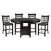 GFD Home - Traditional Design Dark Cherry Finish Counter Height Dining Set 5pc Table w Extension Leaf and 4 Counter Height Chairs - GreatFurnitureDeal