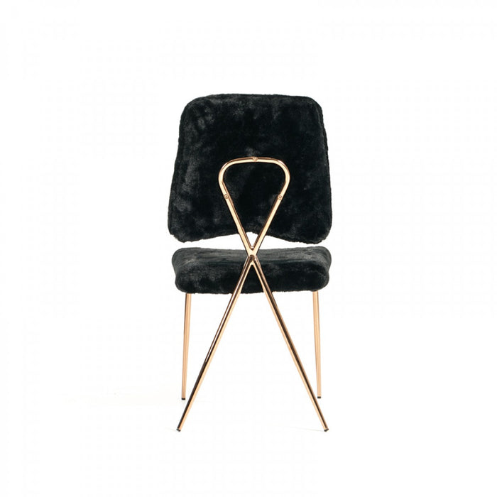 VIG Furniture - Candace - Modern Black Faux Fur Dining Chair (Set of 2) - VGVCB815-BLK