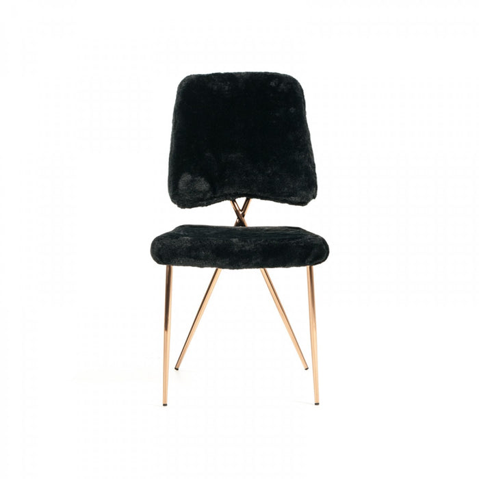 VIG Furniture - Candace - Modern Black Faux Fur Dining Chair (Set of 2) - VGVCB815-BLK