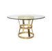 Worlds Away - Dining Table Base In Antique Brass With 54" Diameter Glass Top - CANNON ABR54 - GreatFurnitureDeal