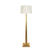Worlds Away - Fluted Wood Floor Lamp In Gold Leaf With Cream Silk Shade - CAPONE G - GreatFurnitureDeal