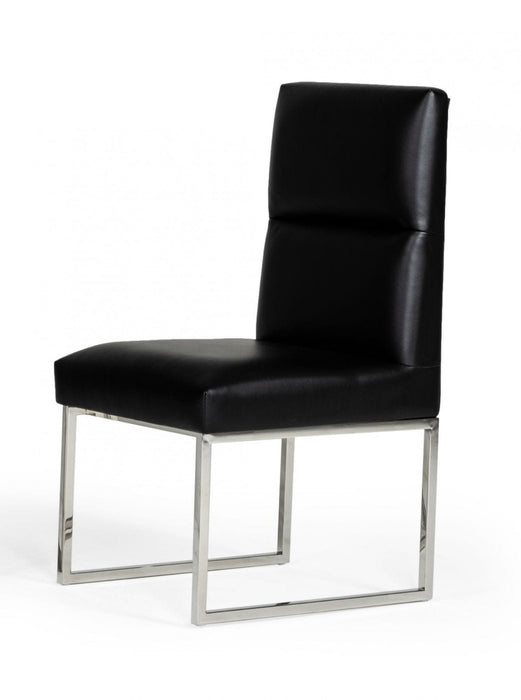 VIG Furniture - A&X Carla Modern Black Leatherette Dining Chair (Set of 2) - VGUNAC022-BLK-DC