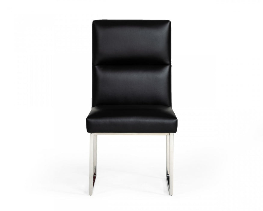 VIG Furniture - A&X Carla Modern Black Leatherette Dining Chair (Set of 2) - VGUNAC022-BLK-DC
