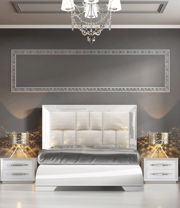 ESF Furniture - Carmen 3 Piece Bedroom Queen Bed Set in White - CARMENBEDQ.SWHITE-3SET
