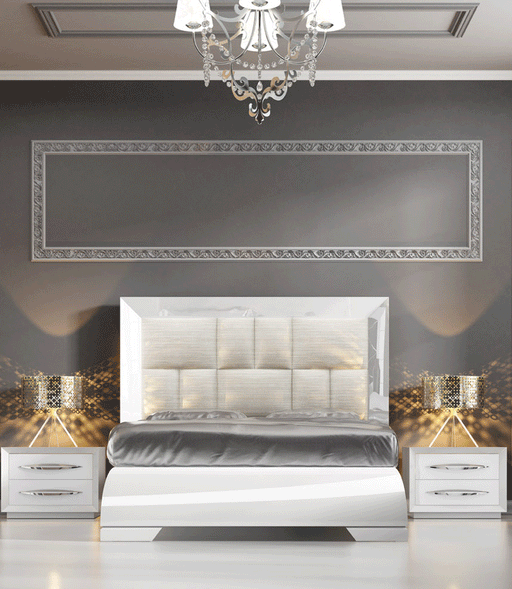 ESF Furniture - Carmen 3 Piece Bedroom Eastern King Bed Set in White - CARMENBEDKSWHITE-3SET - GreatFurnitureDeal