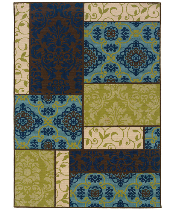 Oriental Weavers - Caspian Brown/ Blue Area Rug - 3066V