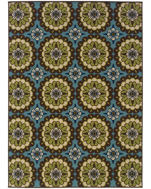 Oriental Weavers - Caspian Blue/ Brown Area Rug - 8328L - GreatFurnitureDeal
