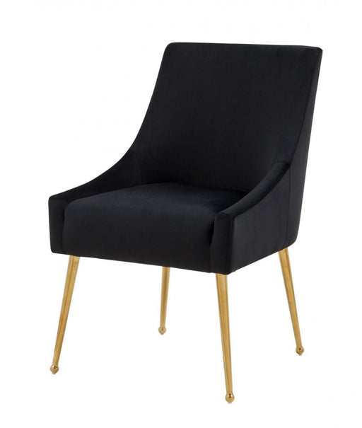 VIG Furniture - Modrest Castana - Modern Black Velvet & Gold Dining Chair (Set of 2) - VGRHRHS-DC-101-BLK - GreatFurnitureDeal