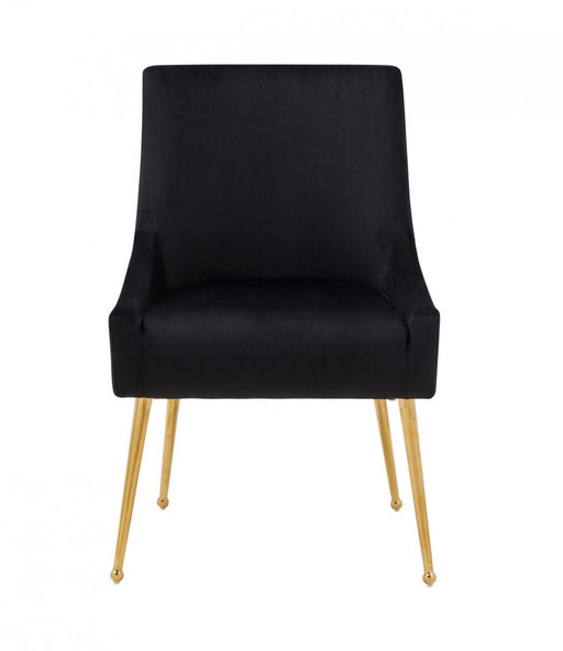 VIG Furniture - Modrest Castana - Modern Black Velvet & Gold Dining Chair (Set of 2) - VGRHRHS-DC-101-BLK - GreatFurnitureDeal