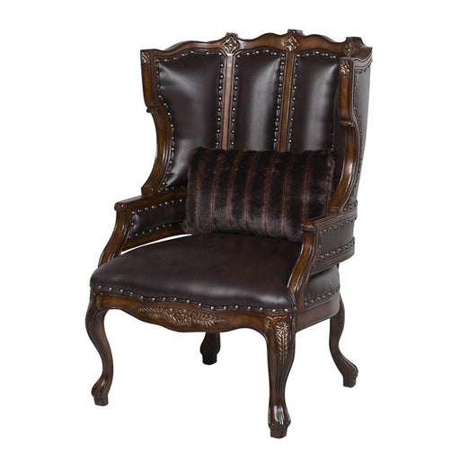 Benetti's Italia - Cavali Wingback Chair in Dark Brown - CAVALI-C - GreatFurnitureDeal