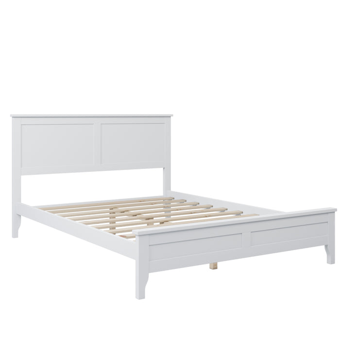 GFD Home - White Solid Wood 5 Pieces Full Bedroom Sets(bed+nightstand*2+chest+dresser）NEW - GreatFurnitureDeal