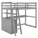 GFD Home - Twin Size Loft Bed with Desk and Shelves,Two Built-in Drawers,Gray(OLD SKU:GX000803AAE) - GreatFurnitureDeal