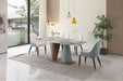 GFD Home - 71" Pandora color sintered stone dining table with 6 pcs Chairs - GreatFurnitureDeal