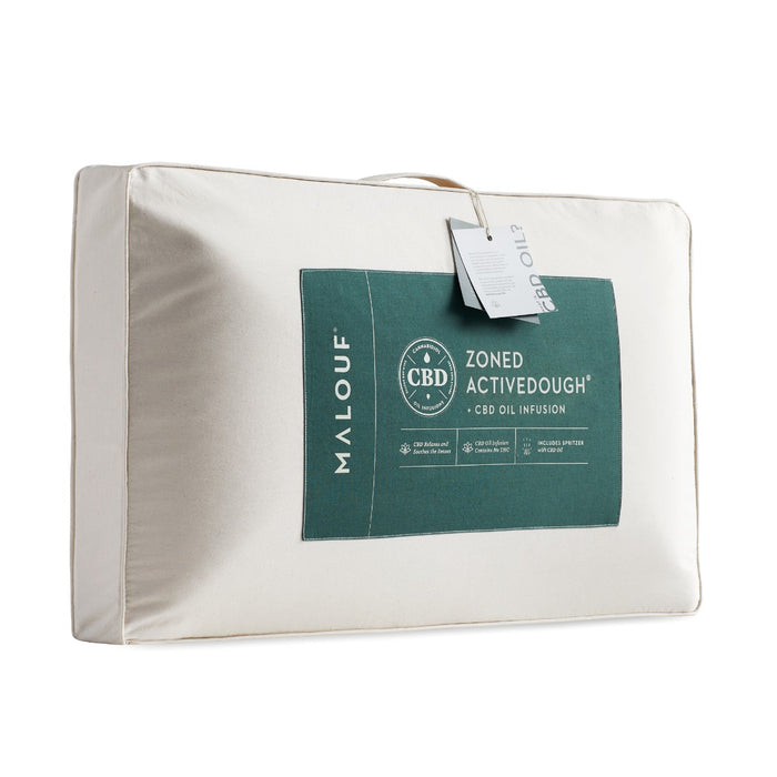 Malouf - Zoned Active Dough CBD Pillow, King , Mid Loft - ZZKKMPADASZS - GreatFurnitureDeal