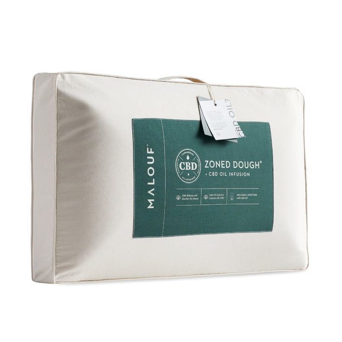 Malouf - Zoned Dough CBD Pillow, Queen, Mid Loft - ZZQQMPASZS - GreatFurnitureDeal