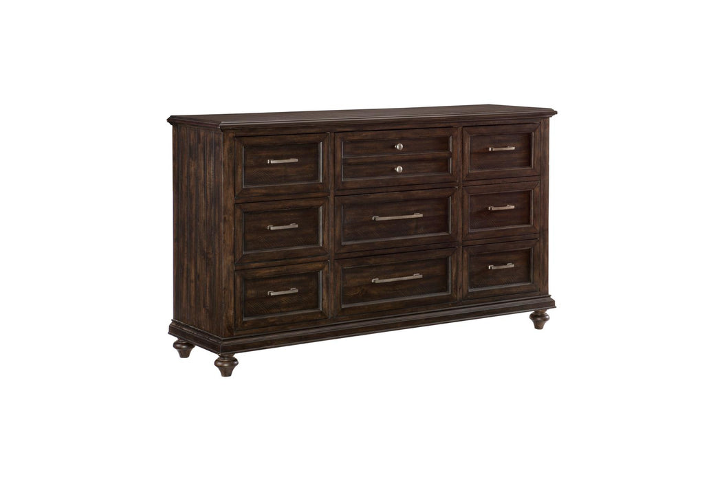 Homelegance - Cardano Dresser with Mirror in Driftwood Charcoal - 1689-6