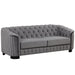 GFD Home - Modern 3-Piece Sofa Sets with Rubber Wood Legs,Velvet Upholstered Couches Sets Including Three Seat Sofa, Loveseat and Single Chair for Living Room Furniture Set,Gray - GreatFurnitureDeal