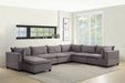 GFD Home - Madison Light Gray Fabric 7 Piece Modular Sectional Sofa Chaise - GreatFurnitureDeal