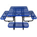 GFD Home - Square Outdoor Steel Picnic Table 46" blue ,with umbrella pole - GreatFurnitureDeal