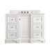 James Martin Furniture - De Soto 48" Single Vanity, Bright White, w- 3 CM Eternal Jasmine Pearl Quartz Top - 825-V48-BW-3EJP - GreatFurnitureDeal