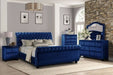 GFD Home - Kendall Queen Upholstery Bed Made With Wood In Blue - GreatFurnitureDeal