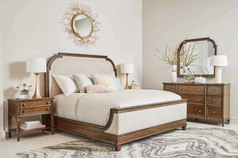 ART Furniture - Newel King Upholstered Bed in Vintage Cherry - 294146-1406