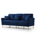 GFD Home - Velvet Fabric Sofa Couch Set, Mid-Century 3-Seat Tufted Love Seat for Living Room, Bedroom, Office, Apartment, Dorm, Studio and Small Space, 7 Pillows Included(Navy Blue),3+2+2 Seater - GreatFurnitureDeal