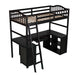 GFD Home - Twin size Loft Bed with Drawers, Cabinet, Shelves and Desk, Wooden Loft Bed with Desk - Espresso(OLD SKU :LP000505AAP) - GreatFurnitureDeal