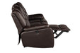 GFD Home - Hong Kong 2 Piece Power Reclining Sofa Set made with Faux Leather in Brown - GreatFurnitureDeal