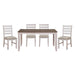 GFD Home - Grayish White and Brown Finish Casual Dining Room Furniture 5pc Dining Set Rectangular Wooden Table and 4x Side Chairs Fabric Upholstered Seat - GreatFurnitureDeal