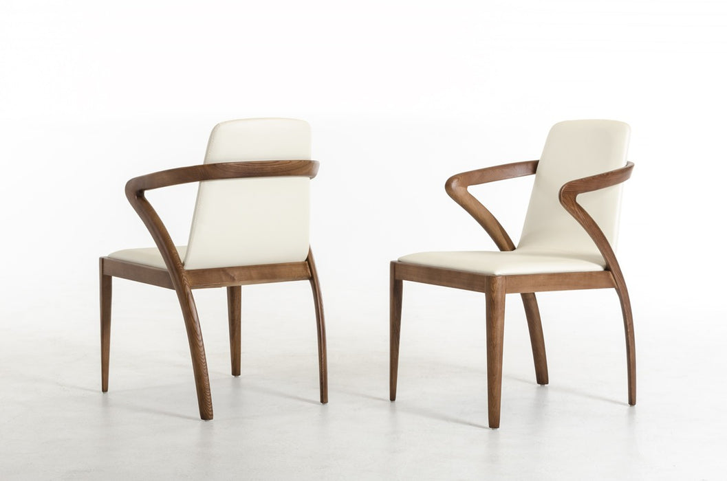 Vig Furniture - Modrest Falcon Modern Walnut and Cream Dining Chair - VGCSCH-13068