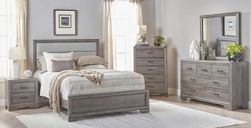 Myco Furniture - Chelsea 6 Piece Eastern King Bedroom Set in Gray - CH415-K-6SET - GreatFurnitureDeal