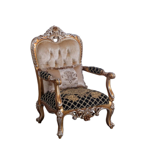 European Furniture - Saint Germain II Luxury Chair in Light Gold & Antique Silver - 35552-C - GreatFurnitureDeal
