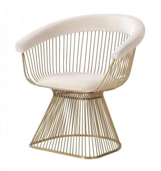 VIG Furniture - Modrest Chandler - Modern Beige Velvet & Gold Dining Chair - VGZAY007-BEI-DC - GreatFurnitureDeal