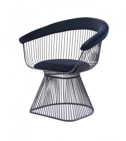 VIG Furniture - Modrest Chandler Modern Black Velvet & Black Stainless Steel Dining Chair - VGZAY007-1-BLK-DC - GreatFurnitureDeal
