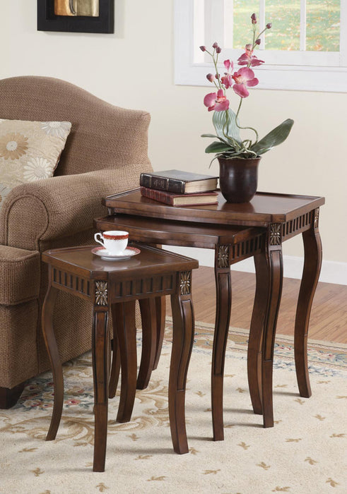 Coaster Furniture - Cherry Traditional Nesting Tables - 901076 - GreatFurnitureDeal