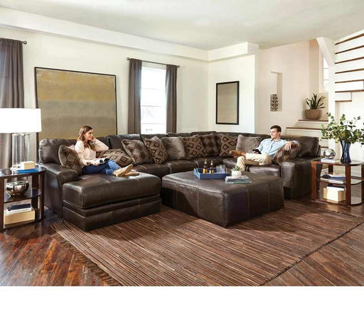 Jackson Furniture - Denali 3 Piece Sectional Sofa with 50" Cocktail Ottoman in Chocolate - 4378-72-75-30-28-CHOCOLATE - GreatFurnitureDeal