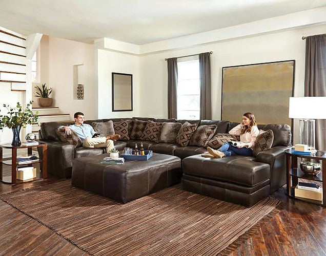 Jackson Furniture - Denali 3 Piece Sectional Sofa with 40" Cocktail Ottoman in Chocolate - 4378-62-72-30-12-CHOCOLATE - GreatFurnitureDeal
