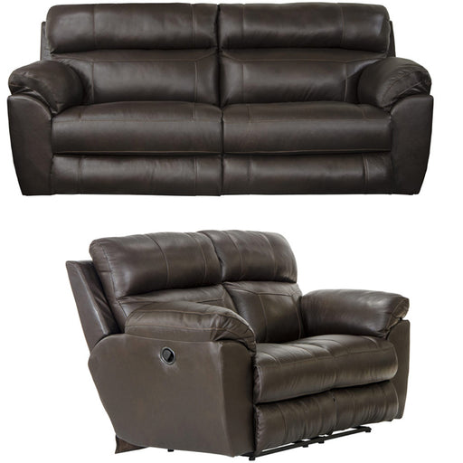 Catnapper - Costa 2 Piece Power Lay Flat Reclining Sofa Set in Chocolate - 64071-72-CHOCOLATE - GreatFurnitureDeal