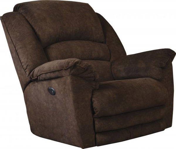 Catnapper - Rialto Chaise Rocker Recliner with Extended Ottoman in Chocolate - 47752162829