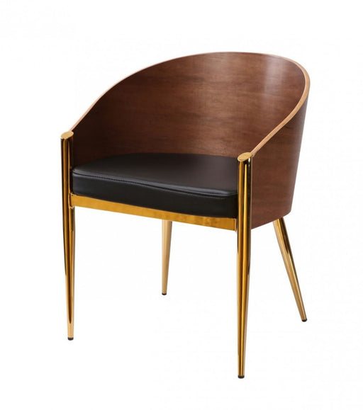 VIG Furniture - Modrest Claret Modern Walnut & Black Leatherette Accent Chair - VGOBC17-BLK-CH - GreatFurnitureDeal