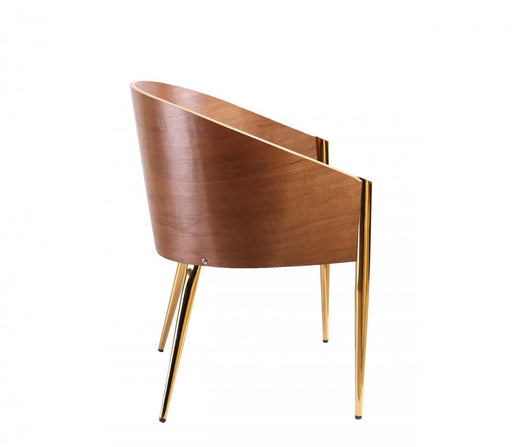 VIG Furniture - Modrest Claret Modern Walnut & Black Leatherette Accent Chair - VGOBC17-BLK-CH - GreatFurnitureDeal