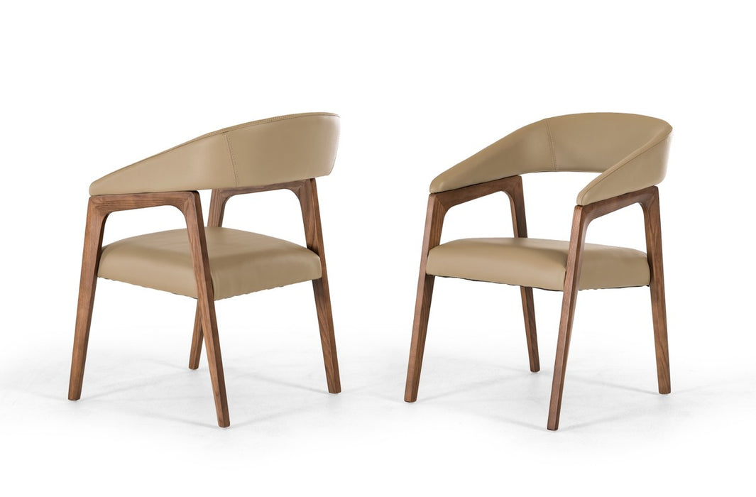 VIG Furniture - Modrest Clive Taupe & Walnut Dining Chair - VGCSCH-1560