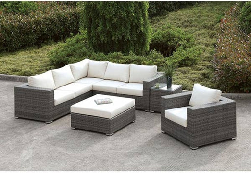 Furniture of America - Somani Ivory 4 Piece L-Sectional Sofa Set - CM-OS2128-10 - GreatFurnitureDeal